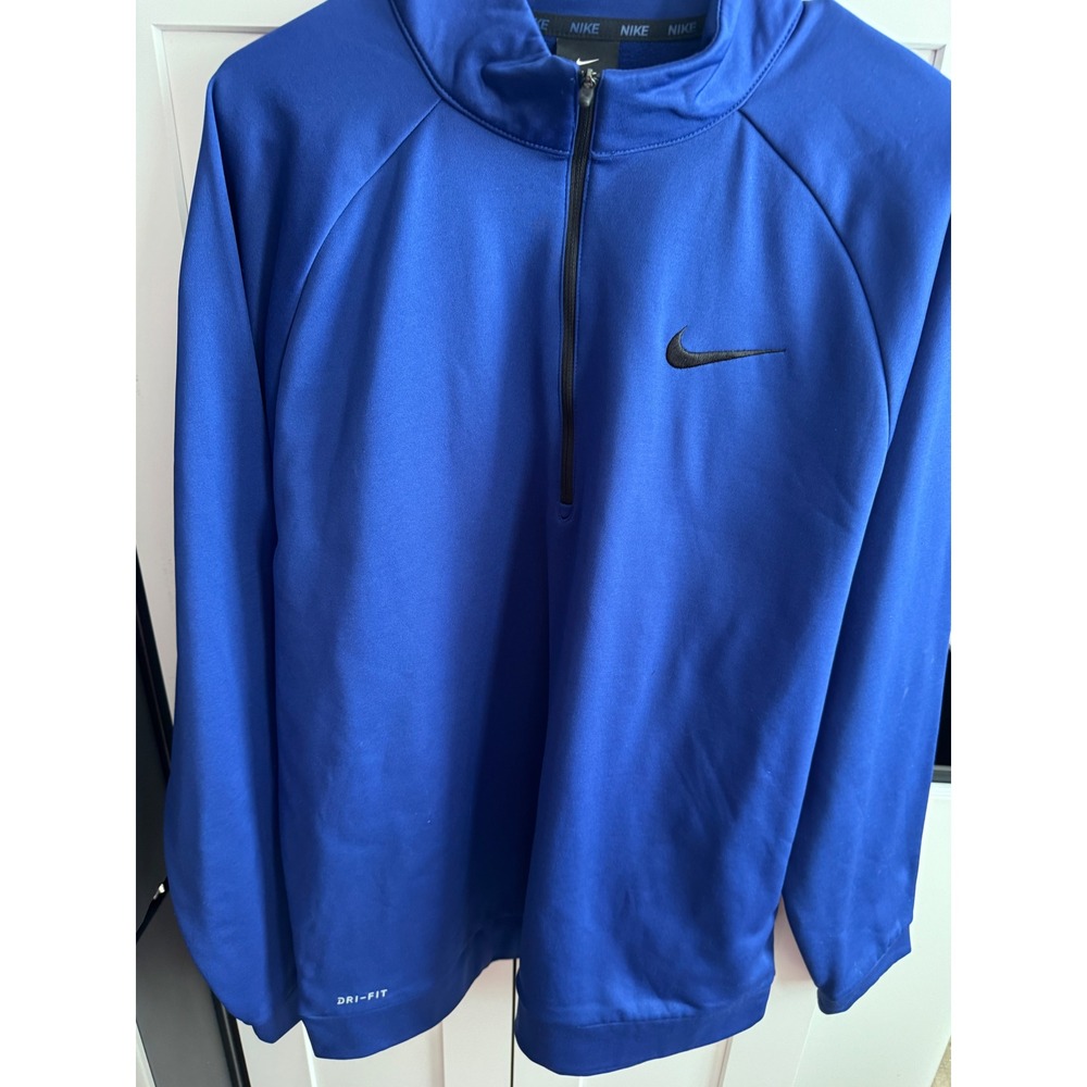 Nike Dri-FIT Mens XL Quarter‎ Zip Pullover Royal Blue Training Top Sweatshirt
